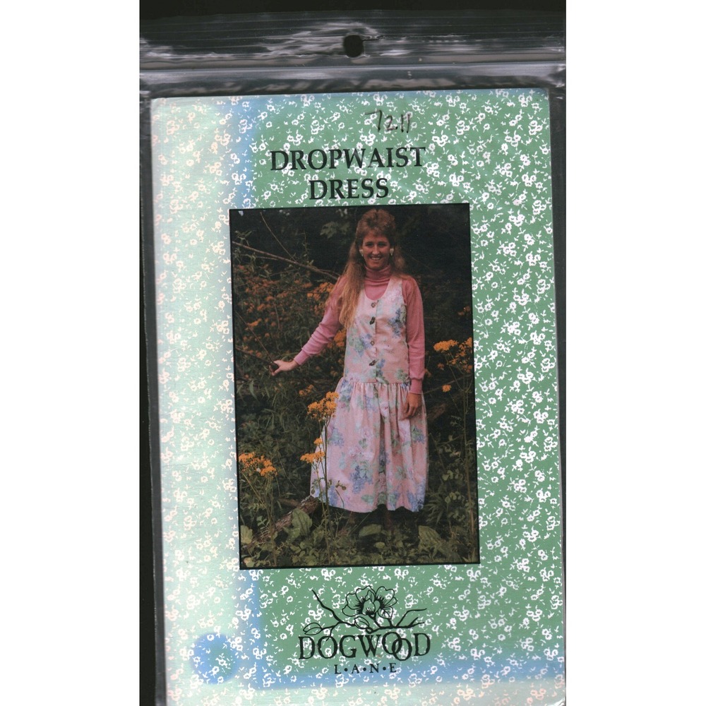 Vintage 1989 Dogwood Lane Dropwaist Dress Sewing Pattern Adult Cottagecore 7211